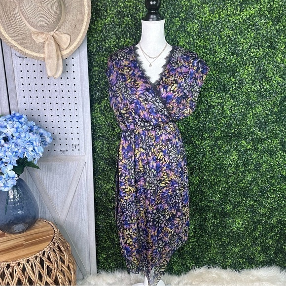 Catherine malandrino 100% silk asymmetrical true wrap dress nwt - Picture 1 of 7